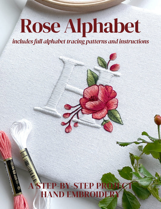 Rose Monogram Alphabet Hand Embroidery E-Book