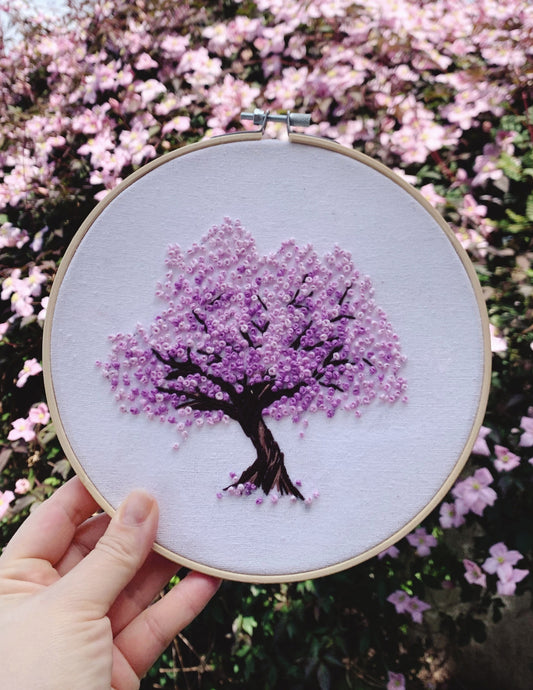 Cherry Blossom Hand Embroidery Pattern PDF