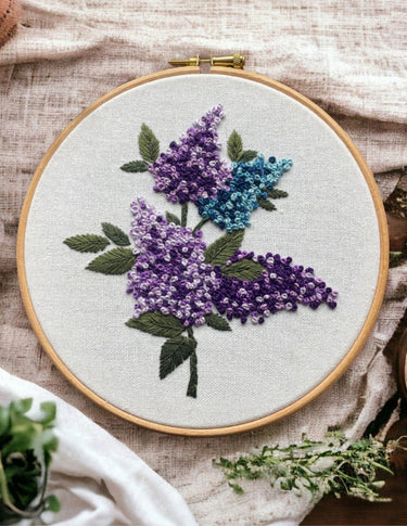 Lilac Flowers Hand Embroidery Pattern PDF