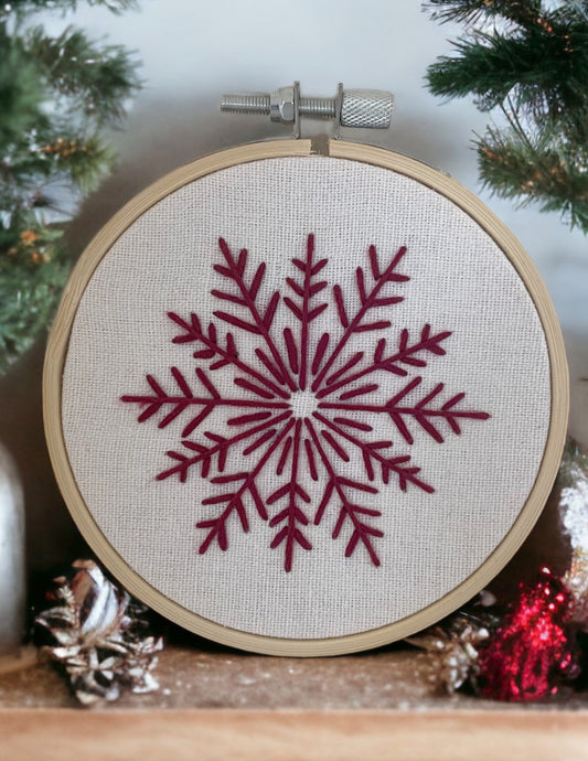 Simple Snowflake Hand Embroidery Pattern PDF