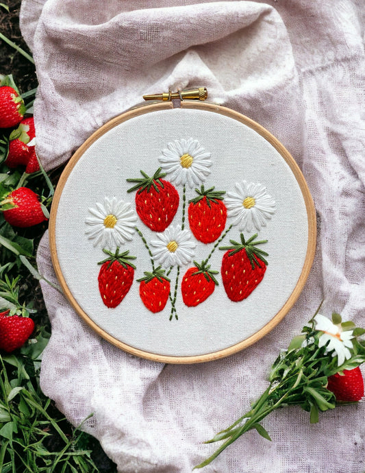 Strawberry Bunch Hand Embroidery Pattern PDF