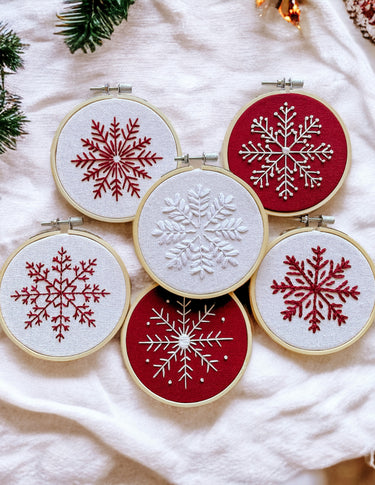 Christmas Snowflakes Set of 6 Hand Embroidery Patterns E-book