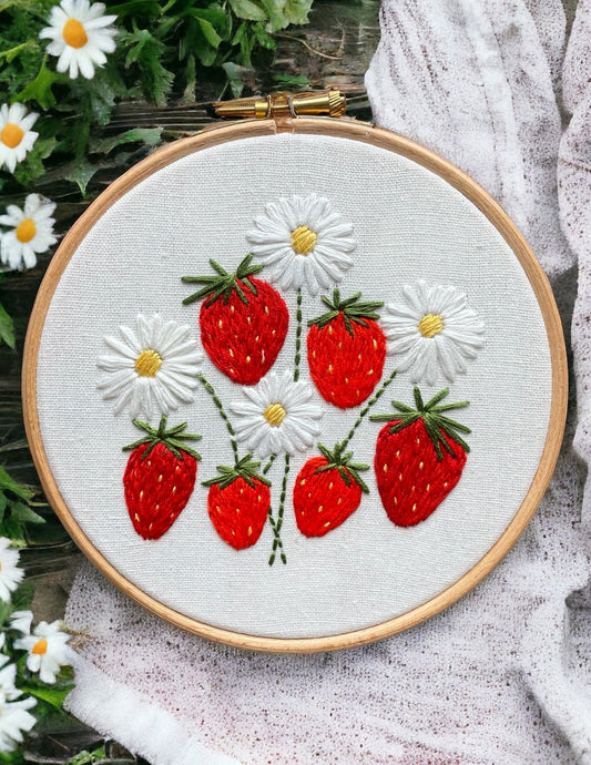 Strawberry Bunch Hand Embroidery Pattern PDF