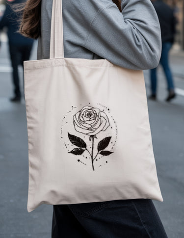 Minimalist Rose Hand Embroidery Pattern PDF for Tote Bag