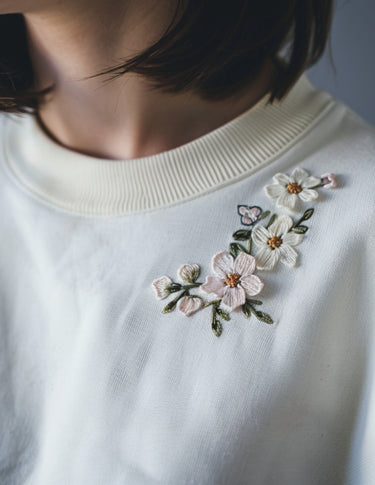 Cherry Blossom Neckline Hand Embroidery Pattern PDF