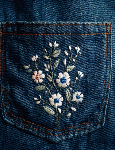 Floral Pocket Hand Embroidery Pattern PDF