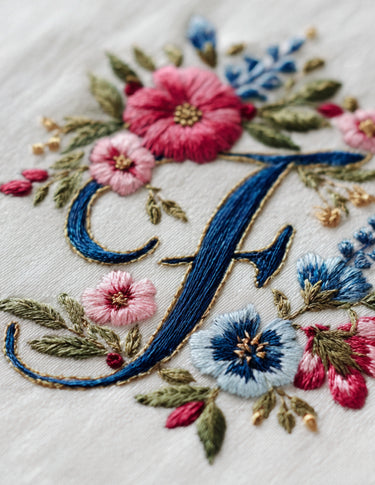Floral Script Monogram Complete Set Hand Embroidery E-Book