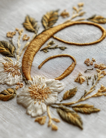Golden Floral Monogram Set Hand Embroidery E-Book