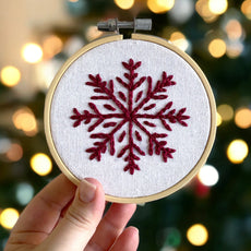 Red Snowflake Hand Embroidery Pattern PDF