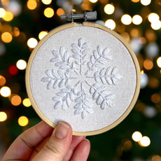 White Snowflake Hand Embroidery Pattern PDF