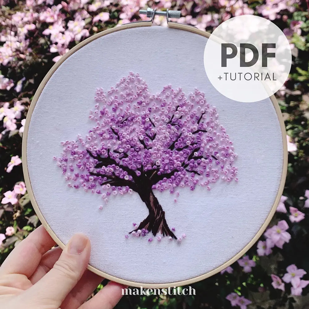 Cherry Blossom Hand Embroidery Pattern