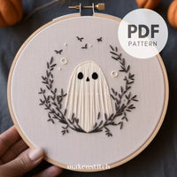 Thumbnail for Minimalist Ghost Hand Embroidery Pattern