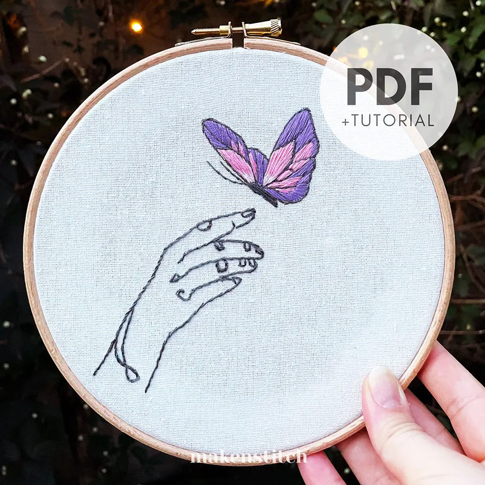 Simple Butterfly Hand Embroidery Pattern