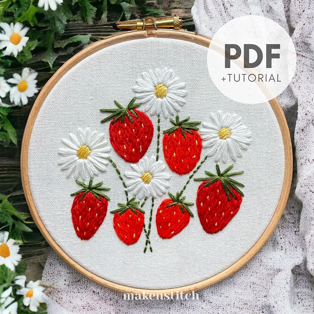 Strawberry Hand Embroidery Pattern