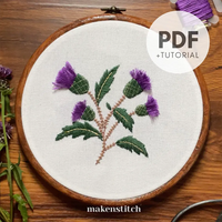 Thumbnail for Thistle Flower Hand Embroidery Pattern