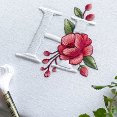 Rose Monogram Alphabet Hand Embroidery E-Book