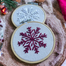 Red Snowflake Hand Embroidery Pattern PDF