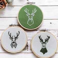 Reindeer Ornaments Set of 3 Hand Embroidery Patterns E-book