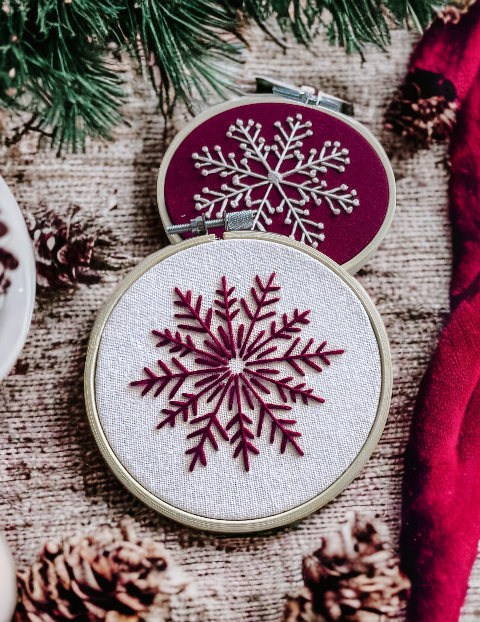 Simple Snowflake Hand Embroidery Pattern PDF