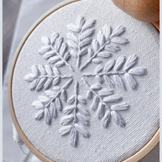 White Snowflake Hand Embroidery Pattern PDF