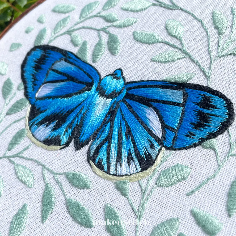 Realistic Butterfly Hand Embroidery Pattern