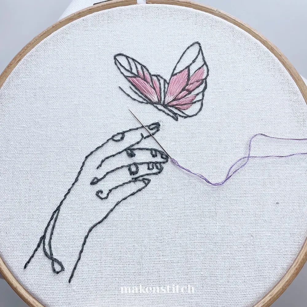 Simple Butterfly Hand Embroidery Pattern