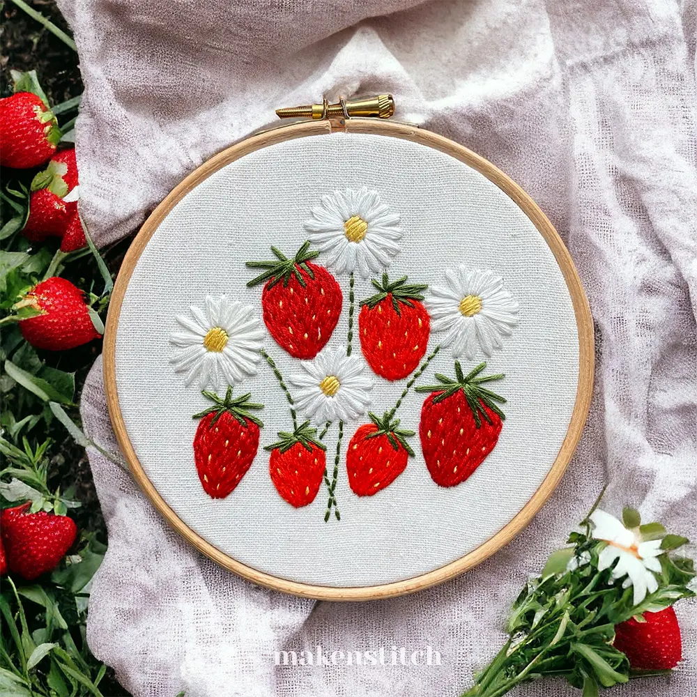 Strawberry Hand Embroidery Pattern