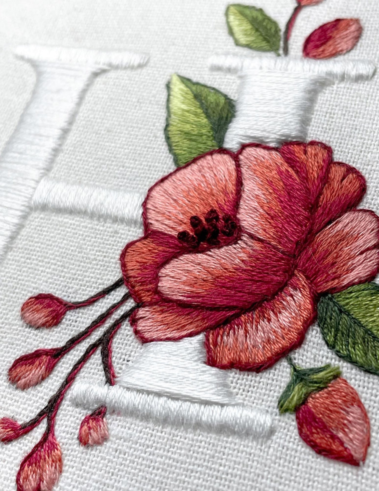 Rose Monogram Alphabet Hand Embroidery E-Book