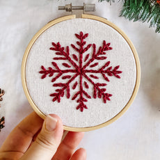 Red Snowflake Hand Embroidery Pattern PDF