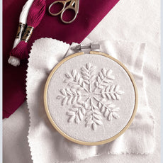 White Snowflake Hand Embroidery Pattern PDF