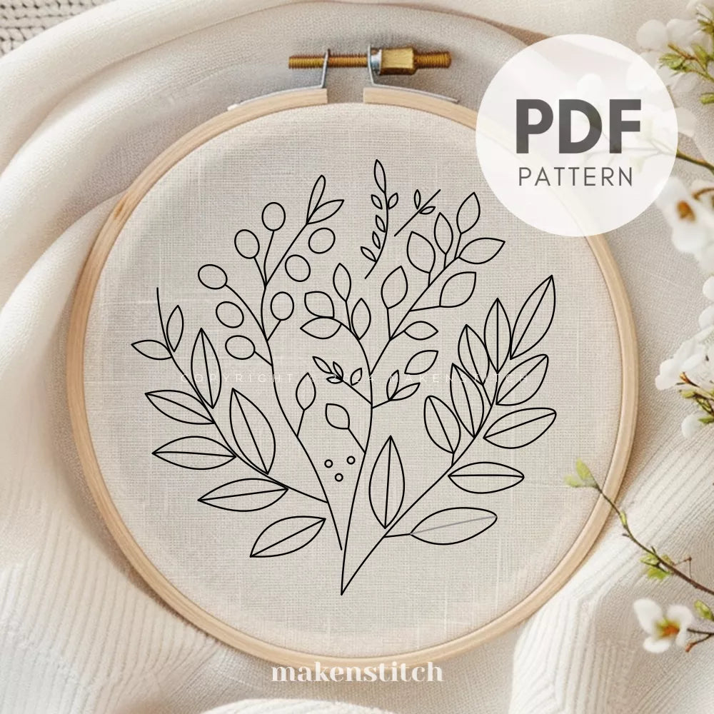 Fall Foliage Hand Embroidery Pattern