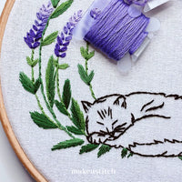 Thumbnail for Lavender Cat Hand Embroidery Pattern