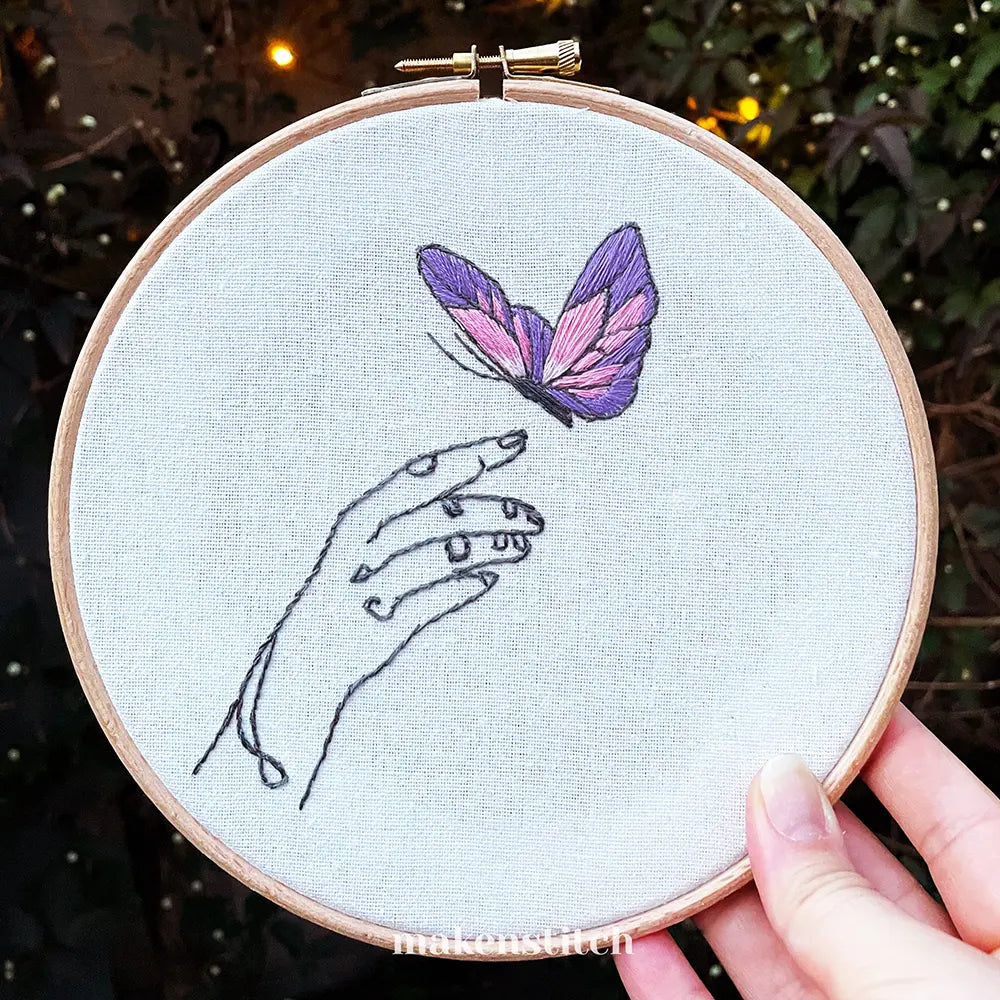 Simple Butterfly Hand Embroidery Pattern