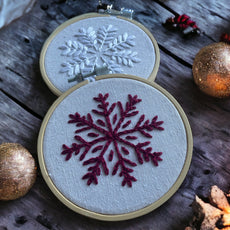 Red Snowflake Hand Embroidery Pattern PDF