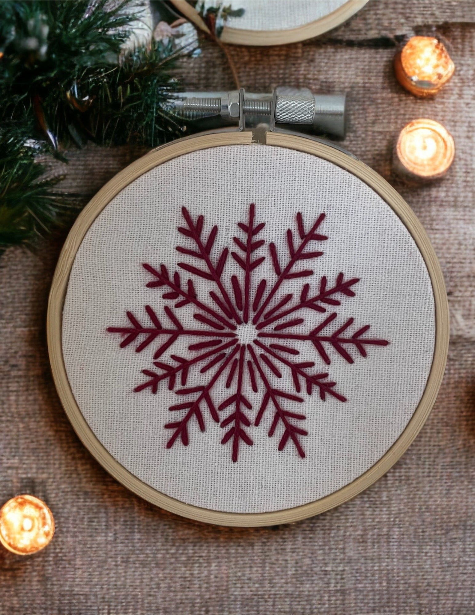 Simple Snowflake Hand Embroidery Pattern PDF