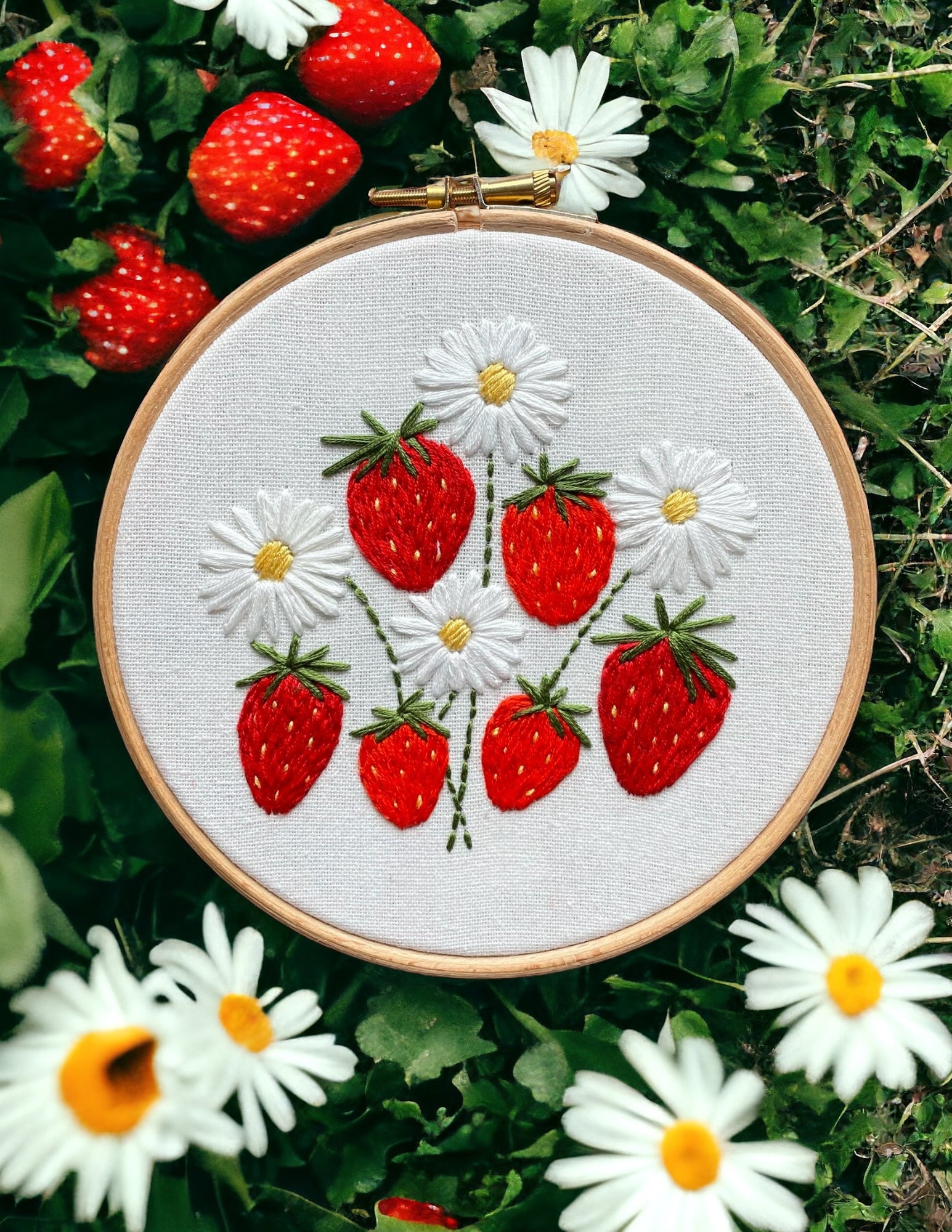 Strawberry Bunch Hand Embroidery Pattern PDF