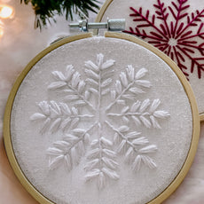 White Snowflake Hand Embroidery Pattern PDF
