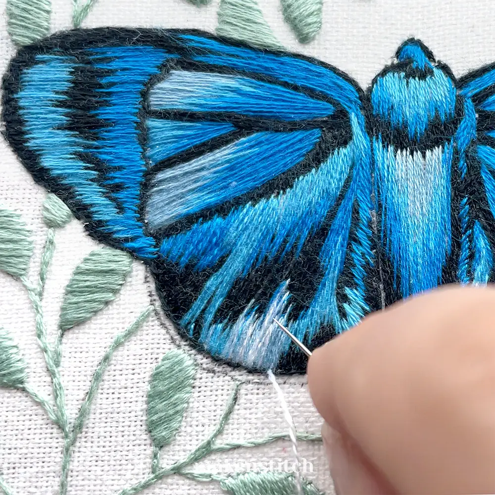 Realistic Butterfly Hand Embroidery Pattern