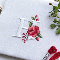 Rose Monogram Alphabet Hand Embroidery E-Book
