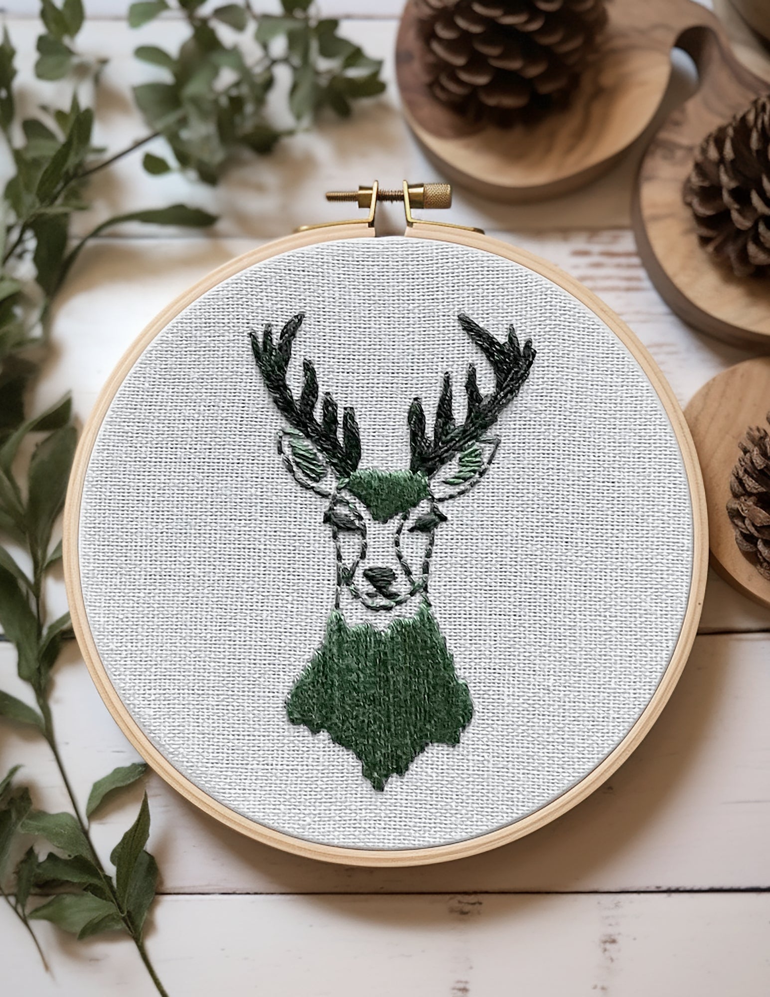 Reindeer Ornaments Set of 3 Hand Embroidery Patterns E-book