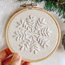 White Snowflake Hand Embroidery Pattern PDF