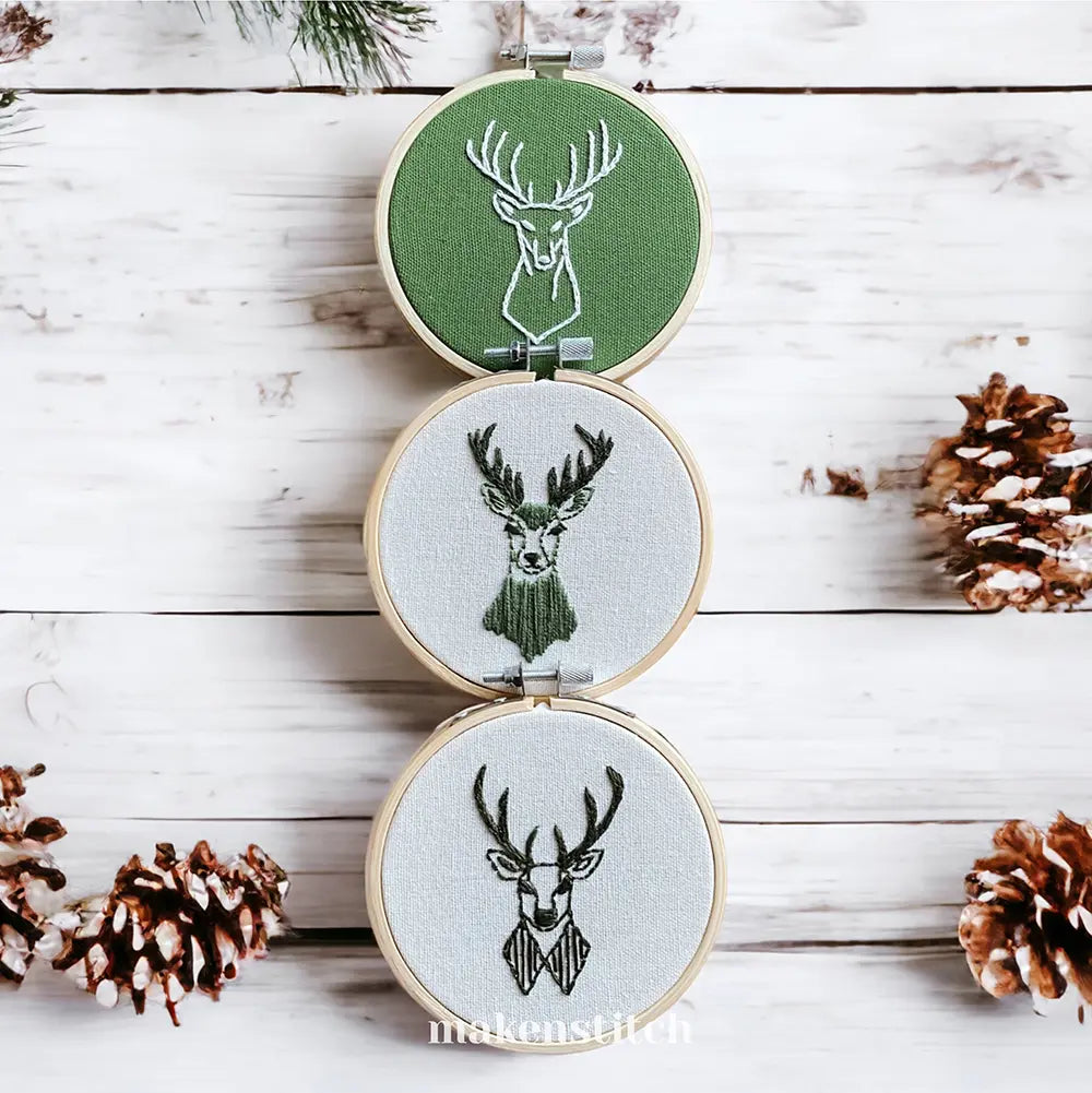 Reindeers Set Hand Embroidery Pattern