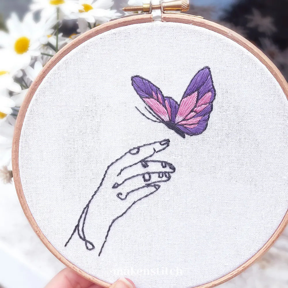 Simple Butterfly Hand Embroidery Pattern