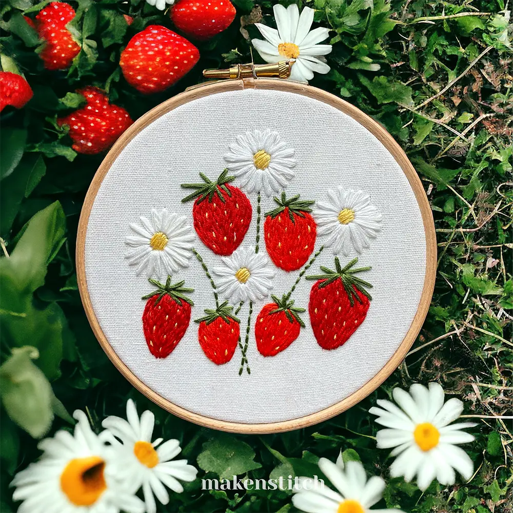 Strawberry Hand Embroidery Pattern