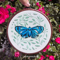 Thumbnail for Realistic Butterfly Hand Embroidery Pattern