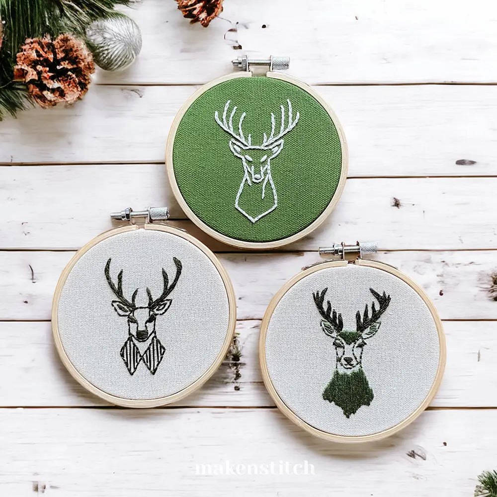 Reindeers Set Hand Embroidery Pattern