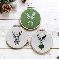 Thumbnail for Reindeers Set Hand Embroidery Pattern