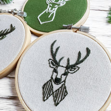 Reindeer Ornaments Set of 3 Hand Embroidery Patterns E-book