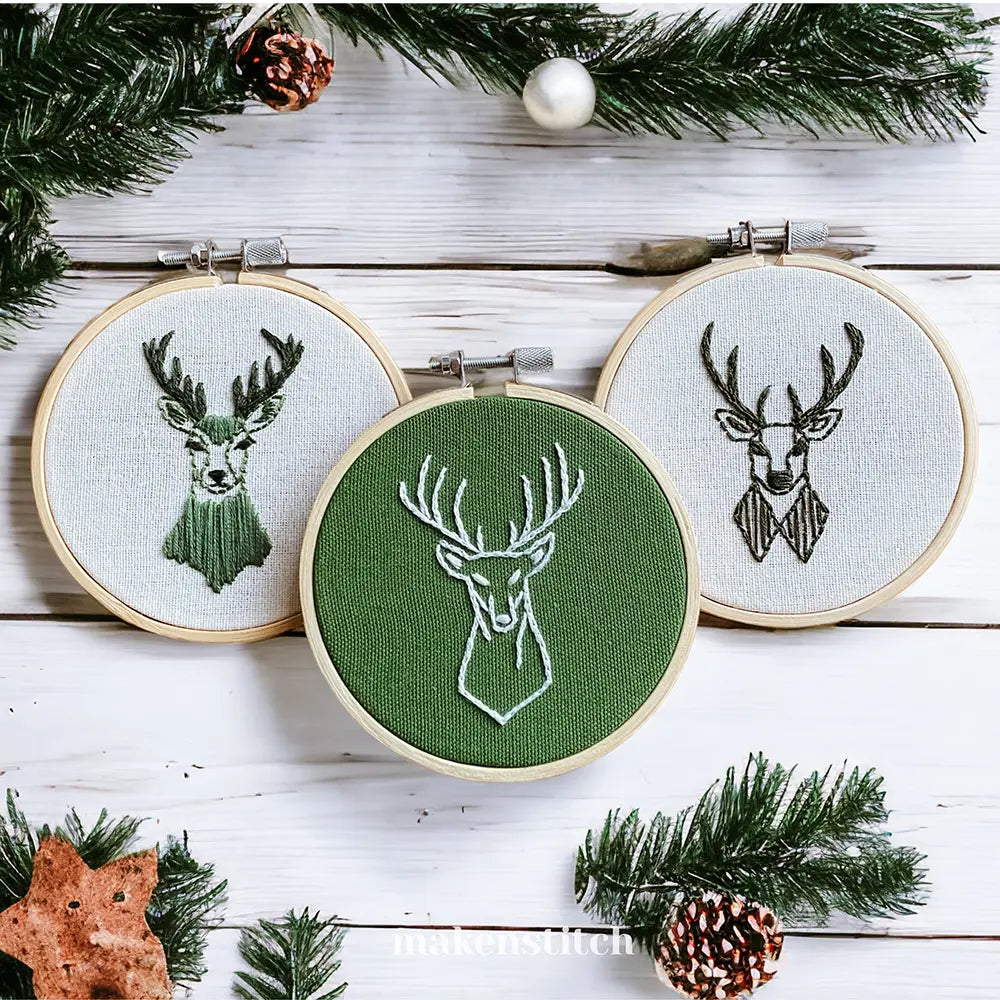 Reindeers Set Hand Embroidery Pattern