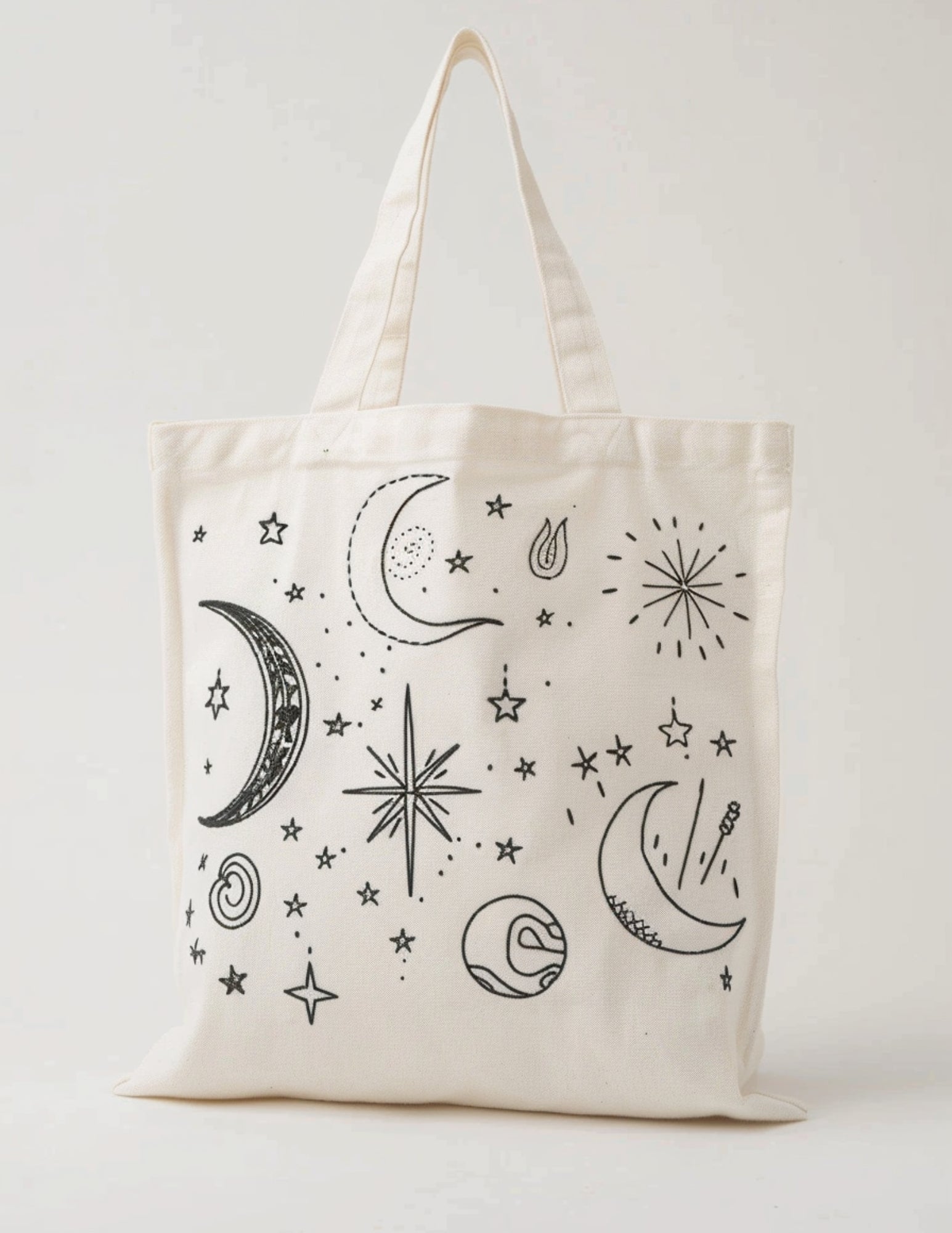 Celestial Moon Stars Hand Embroidery Pattern PDF